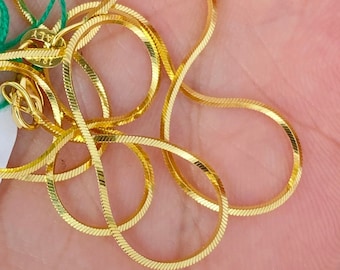 Solid 18K Gold Snake Chain, Italian Snake Chain 18K Gold, High Quality Gold Snake Chain, Box Chain