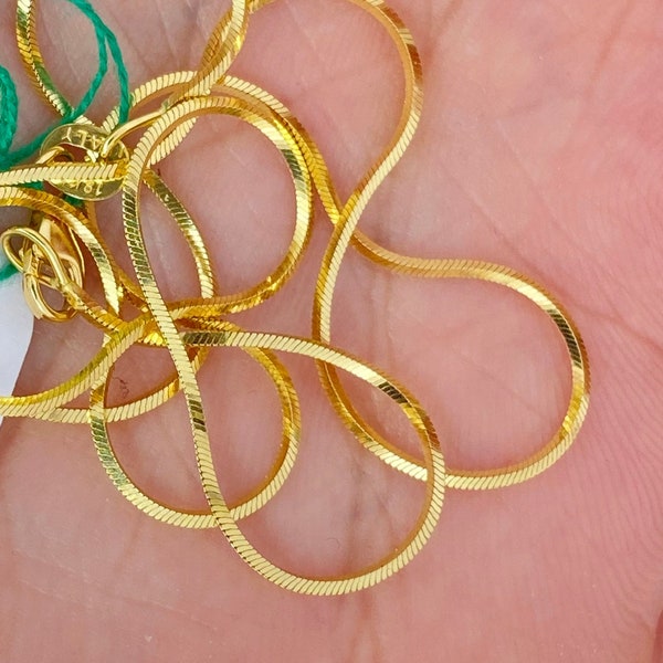 Solid 18K Gold Snake Chain, Italian Snake Chain 18K Gold, High Quality Gold Snake Chain, Box Chain