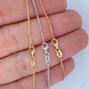 Solid 18K Gold Chain, Genuine Solid 18K Gold Wheat Cable Chain Diamond Cut, 18K Rose Gold Chain, 18K White Gold Chain, image 3