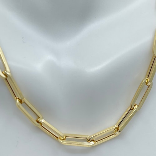 Solid 14K Gold Paperclip Chain Necklace 3.2mm 4.5mm Trending Etsy