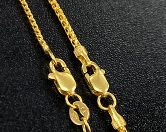 22K Solid Gold Chain Necklace: Handmade Indian Jewelry