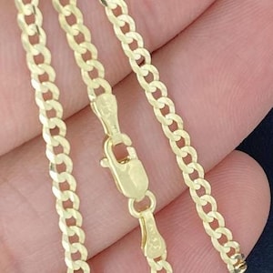 Solid 18K Gold 2.5mm Curb Chain, Heavy 18K Gold Curb Chain, Strong 18K Curb Chain, Ladies Men 18K Curb Chain