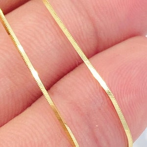 Solid 14K Gold Snake Chain, Italian Snake Chain 14K Gold, High Quality Gold Snake Chain, Box Chain