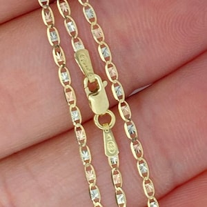 Solid 10K TriColor Gold Chain, 10KT Tri-Tone Gold Chain, Real Gold Chain, Mariner Chain, Anchor Chain, Trending Tri Tone Chains,