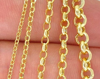 Massief 10K gouden Rolo-kabelketting, Diamond Cut echte 10K gouden Rolo-ketting, dames gouden ketting, echte 10k gouden kabelketting ketting, 2 mm 3 mm