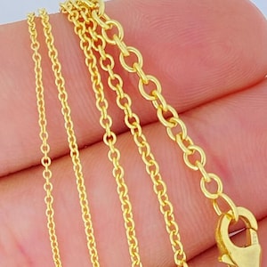 Solid 14K Gold Rolo Cable Chain, Ladies Gold Chain, Durable Gold Chain, Pendant Chain, Everyday Gold Chain, Dainty Gold Chain 1mm 2mm 3mm