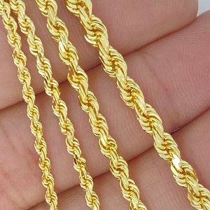 Solid 18k gold rope hotsell chain