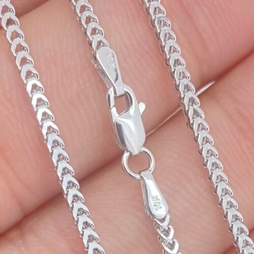 Solid 10K White Gold Franco Chain 1.75mm White Gold Chain - Etsy