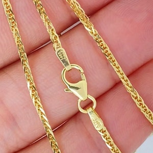 Solid 14K Gold Wheat Diamond Cut Sparkle Chain, 14kt ITALIAN Highest Quality, Made in ITALY, Solid 14K Gold Wheat Chain, Ladies 14K Gold