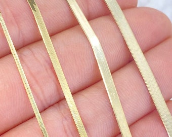 Solid 10K Gold Herringbone Bracelet 1mm 2mm 3mm 4mm, Ladies Gold Bracelet, Trending Gold Jewelry, Liquid Link Gold Bracelet