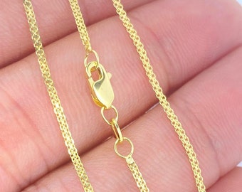 Solid 14K Gold Chain Bismark Flat Link, Genuine 14K Gold Chain, Ladies Gold Chain, 14Kt Gold Necklace, Pendant Chain 14k