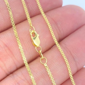 Solid 14K Gold Chain Bismark Flat Link, Genuine 14K Gold Chain, Ladies Gold Chain, 14Kt Gold Necklace, Pendant Chain 14k