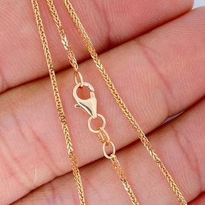 Solid 14K Rose Gold Wheat Square Spiga Chain , Ladies Rose Gold Necklace, 14KT ITALY Chain, Real 14K Rose Gold Chain, Chain for Pendants