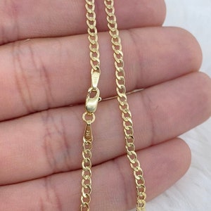 Solid 14K Gold Cuban Curb 2.5mm Chain, Man Gold Chain, Ladies Gold Chain,  Solid 14K Gold Curb Chain