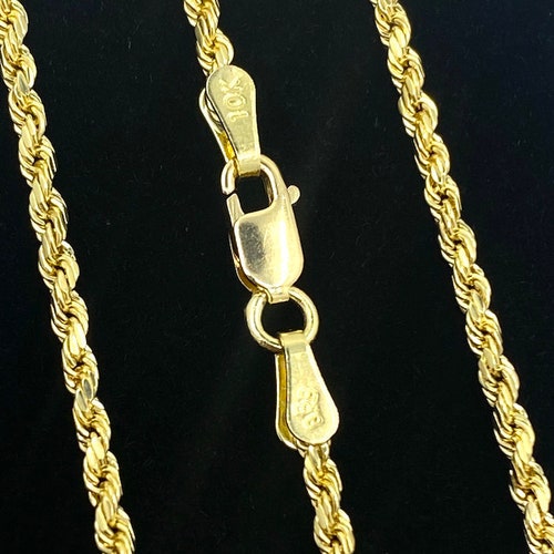 Solid 10K Gold Rope Chain Necklace/bracelet 10K Gold Rope Etsy