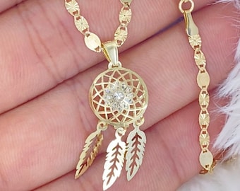 Fashion Retro Jewelry Dream Catcher Pendant Chain Necklace Ancient silver R5I5