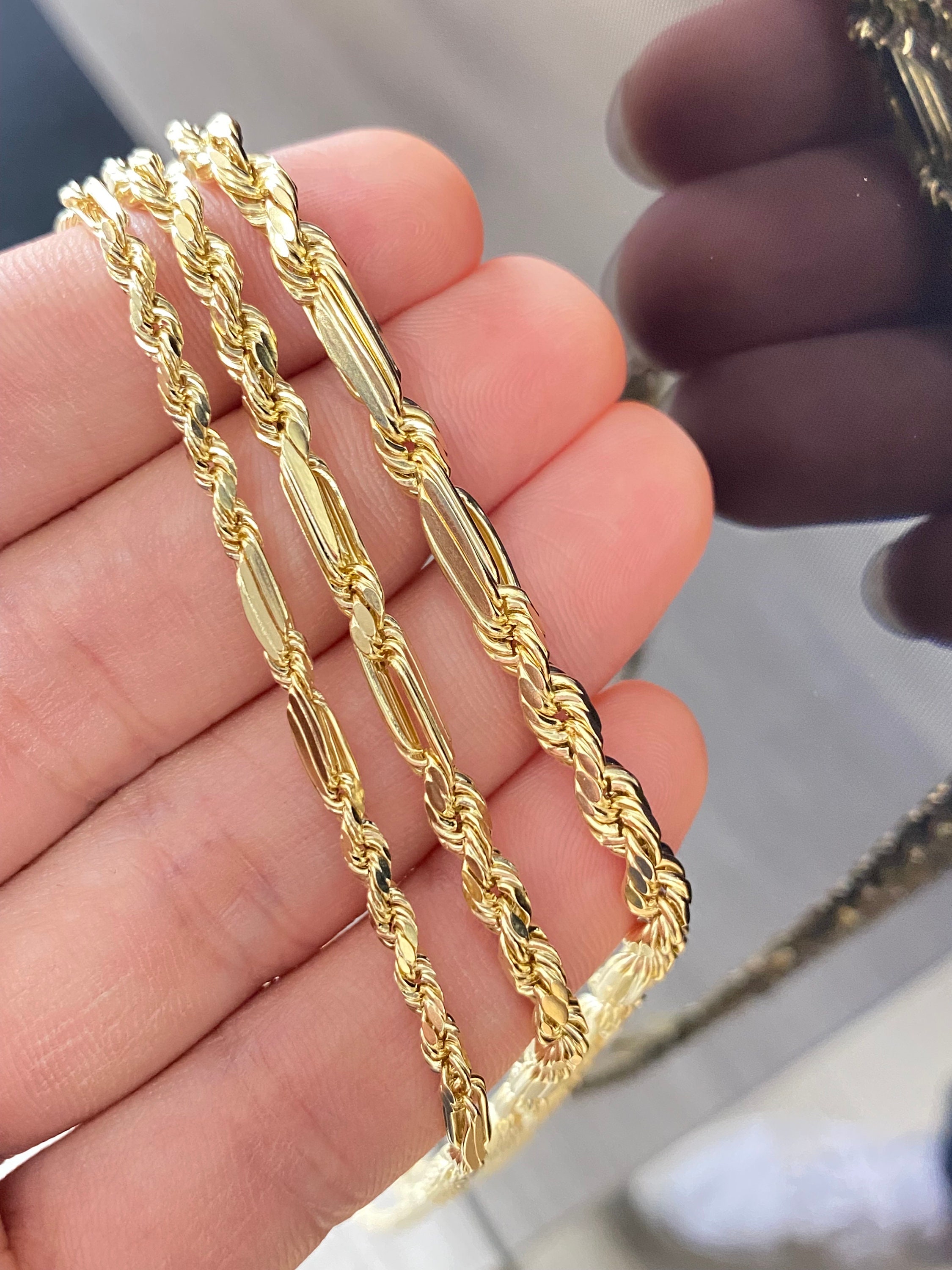 Milano Figaro Rope Chain Italian 14k Yellow Gold Solid Milano