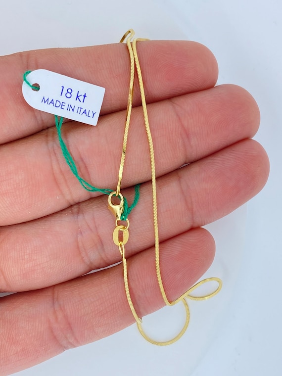 Collar de cadena de oro de 14k, estilo rolo, caja, serpiente, cable, figaro - España