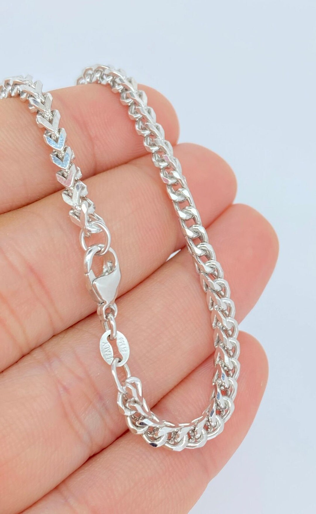 Solid Platinum Franco Chain Made in Italy Genuine Platinum 950