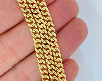 カミナンド　ゴールドチェーン 10Kソリッドイエローゴールドマイアミキューバンカーブチェーン4.5mm