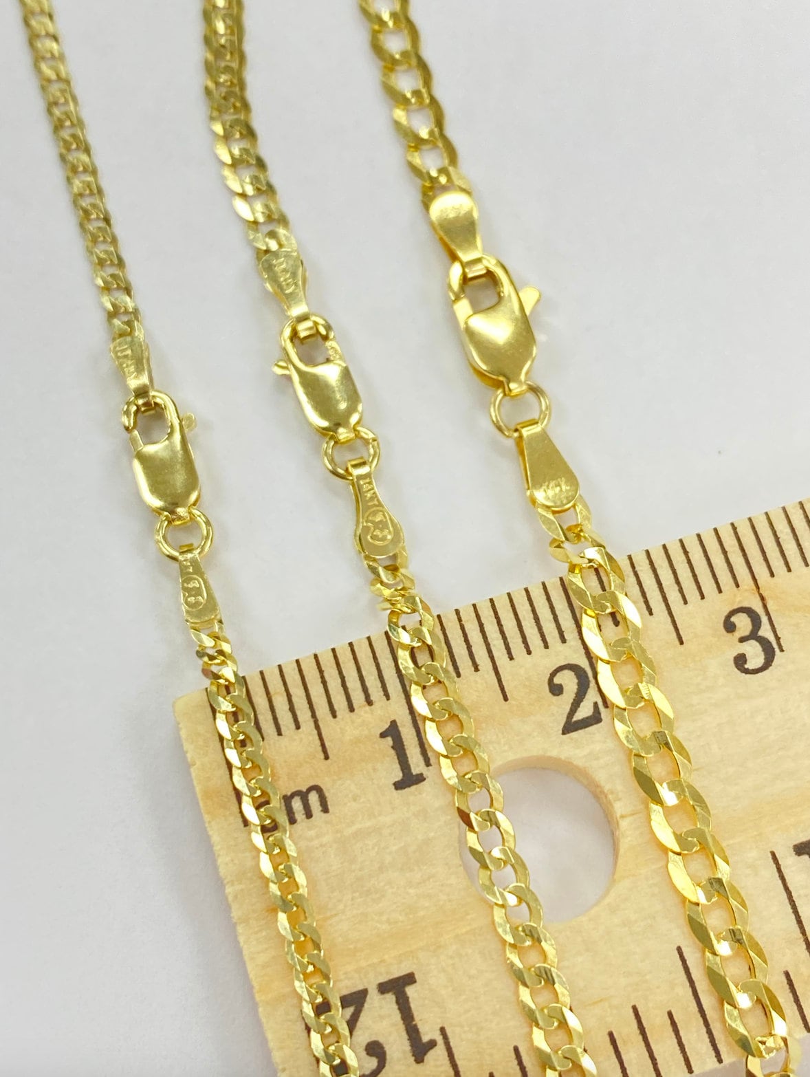 Collana Con Catena A Maglie Cubane In Vero Oro Giallo 14K Da Donna