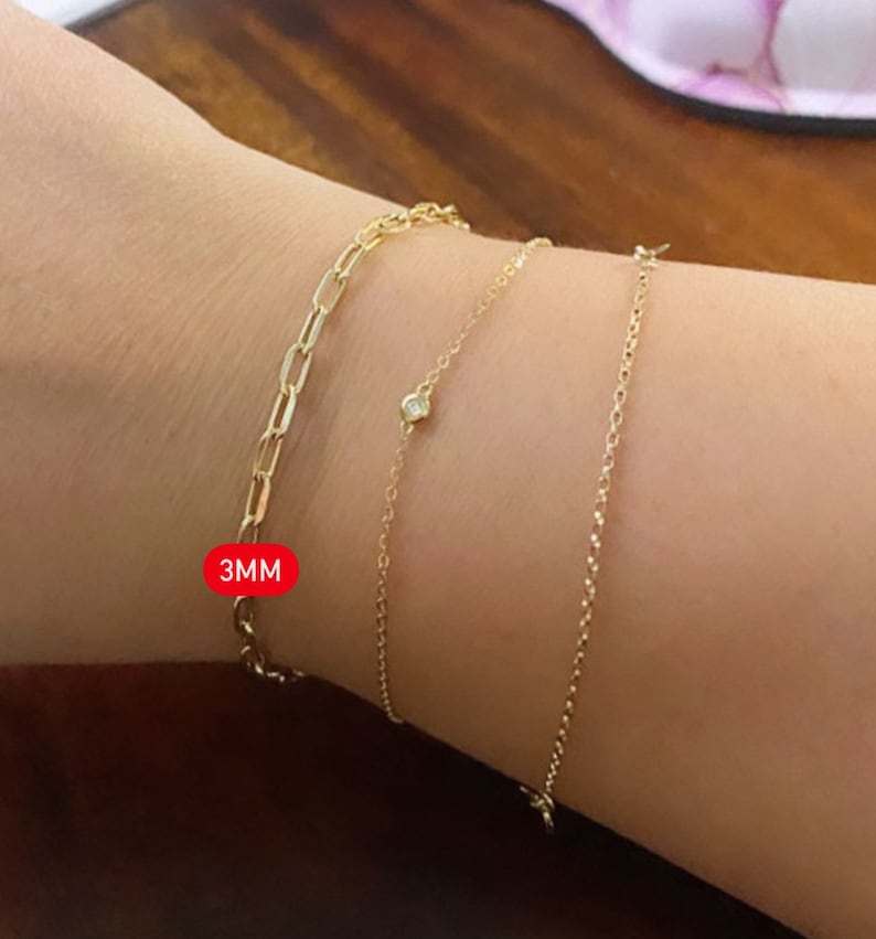 Solid 10K Gold Paperclip Bracelet Charm Bracelet 6inch 7inch Etsy