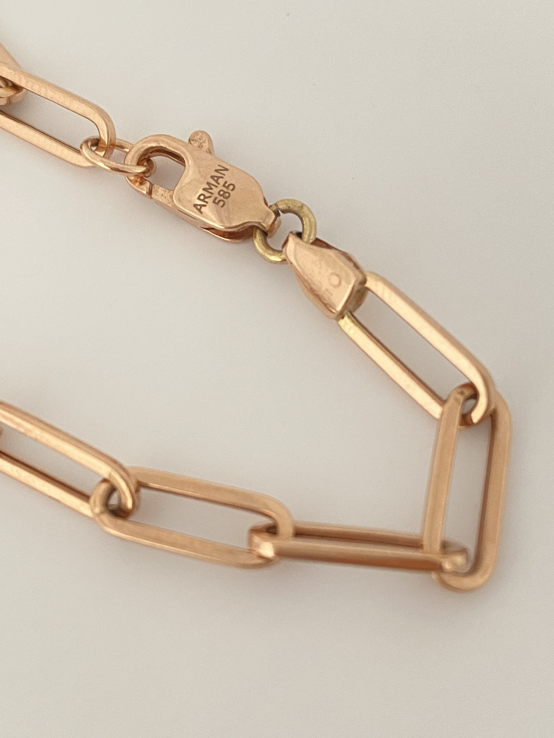 Solid 14K Gold Paperclip Bracelet 4.5mm 7inch 8inch 14K Yellow Etsy