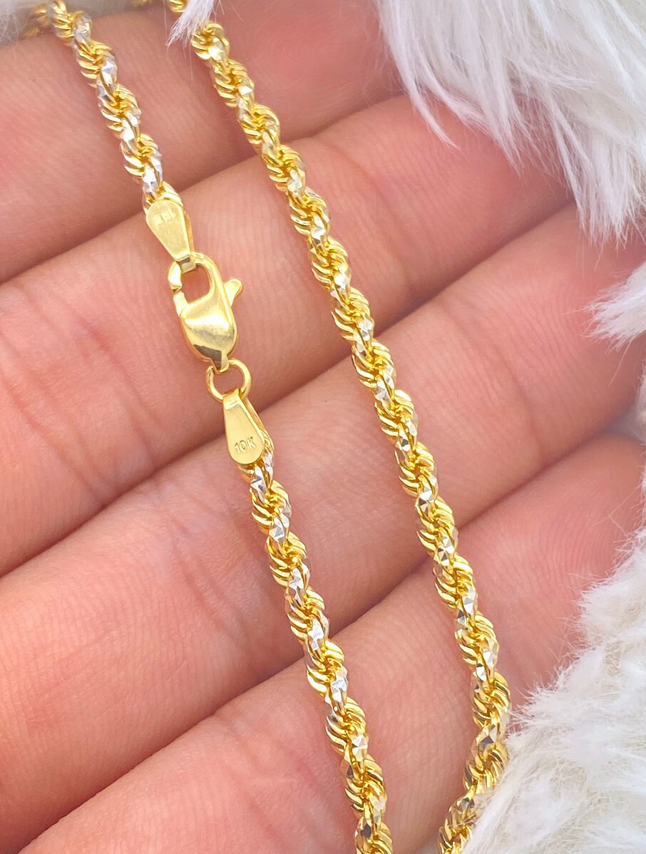 Tone Rope Chain Real Gold Rope 