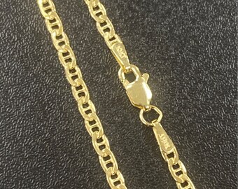10K イエロー ソリッド ゴールド マリナー アンカー リンク 約2.5mm 約41 ブレスレット ネックレス ペンダント ロープ チェーン cm