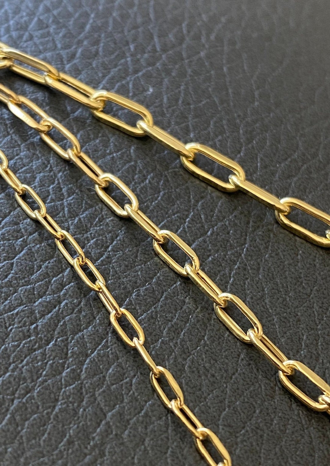 14K Gold Extra Large Paper Clip Chain Necklace 14K Yellow Gold / 20 +$180