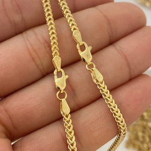 Solid 10K Gold Franco Chain 2.5mm, Man Trending Gold Chain, Genuine 10K Gold Chain, Real Gold Man Chain