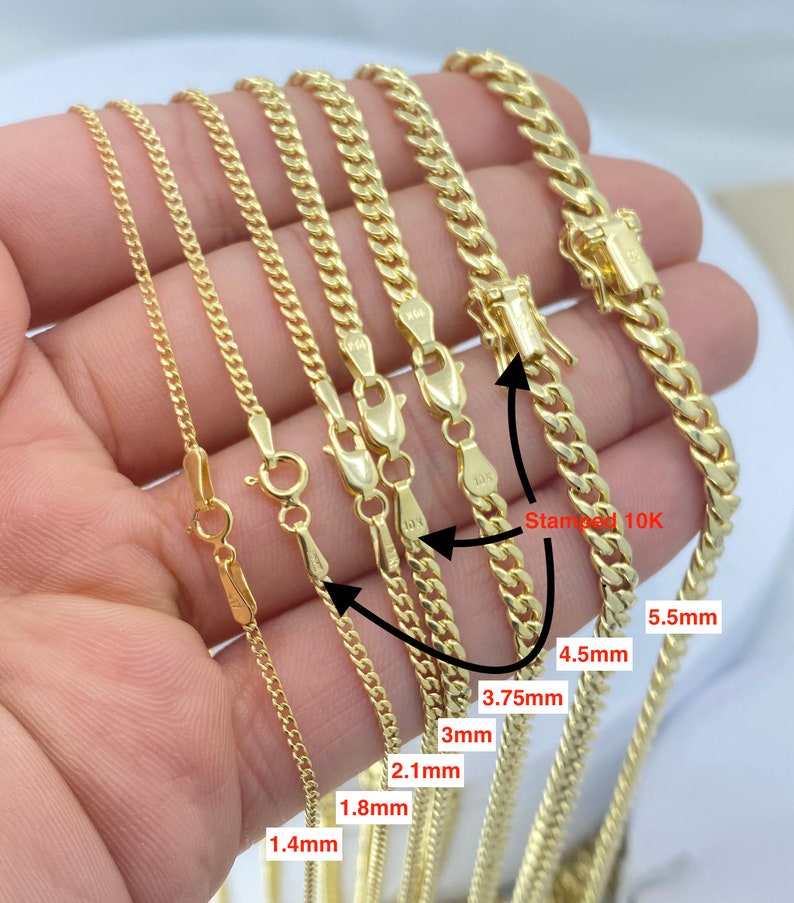 Solid 10K Gold Miami Cuban Curb Chain 10K Gold Necklace 10kt Etsy Canada