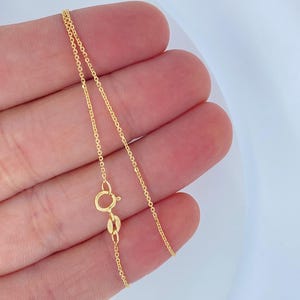 May include: A gold chain necklace with a lobster clasp closure.