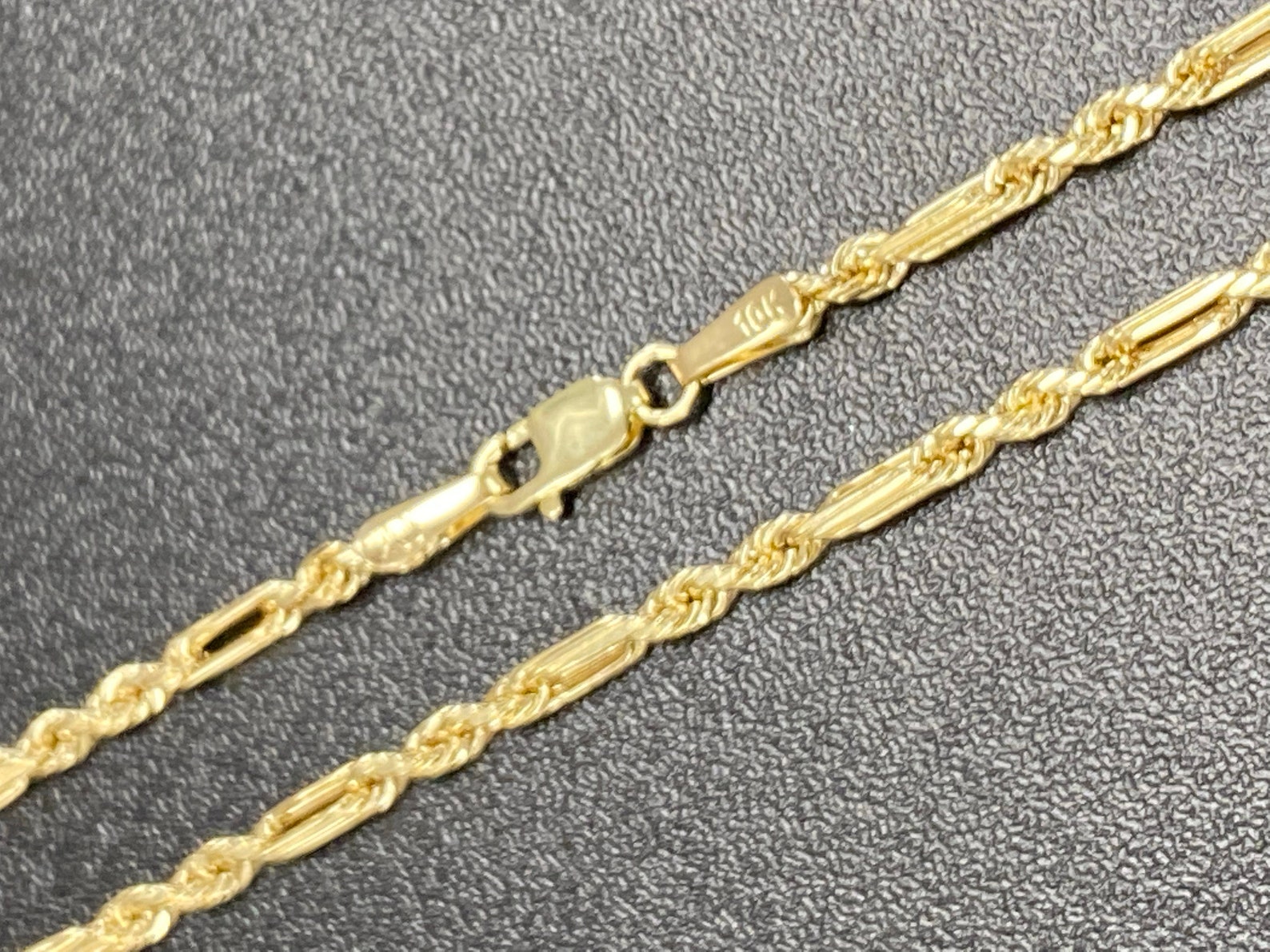 Solid 10K Gold Milano Figaro Figarope 10K Gold Chain Anchor Rope Chain ...