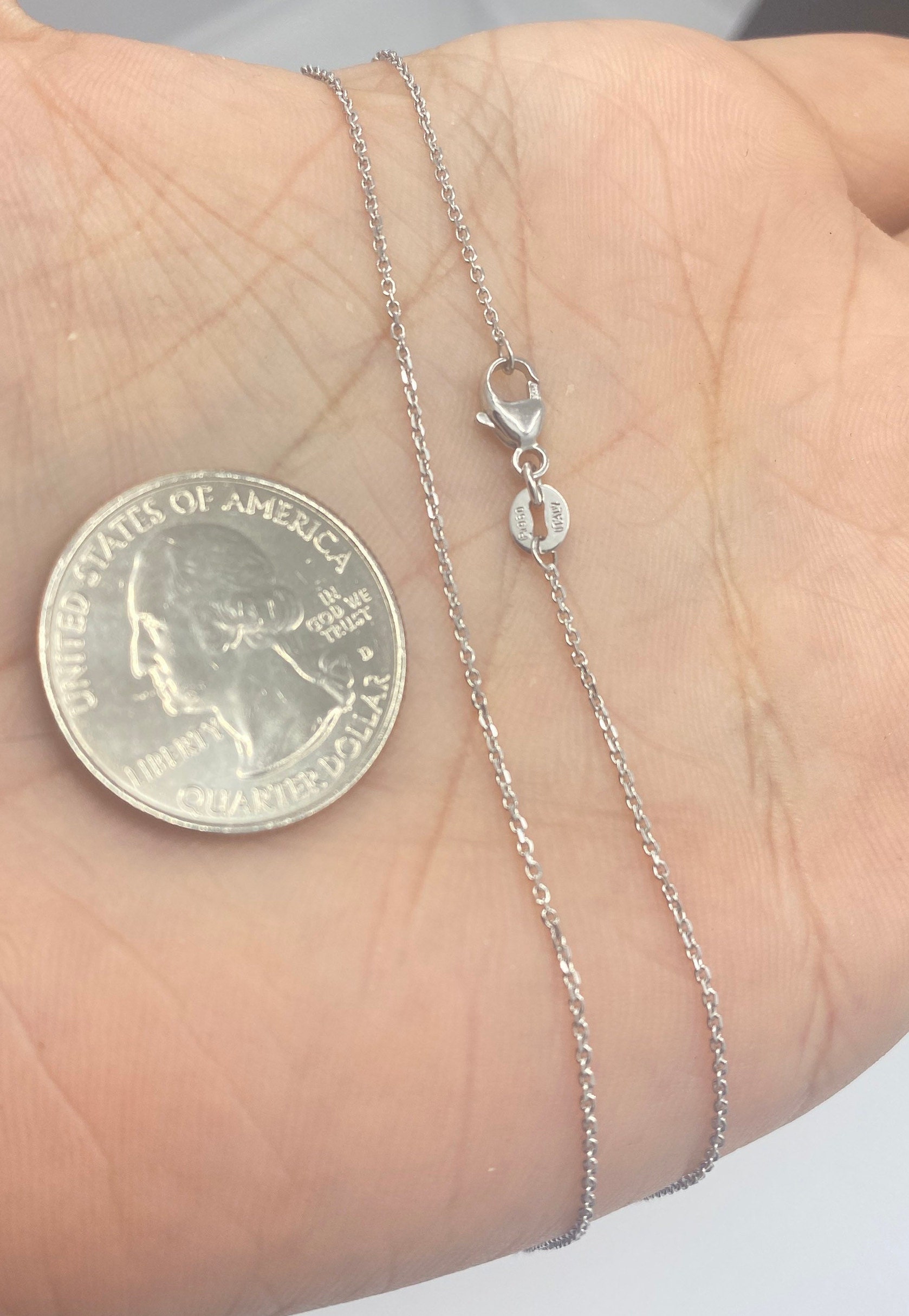 Echte Platin 950 Damen Halskette - Kleeblatt Kette Mit Karabinerverschluss 44cm