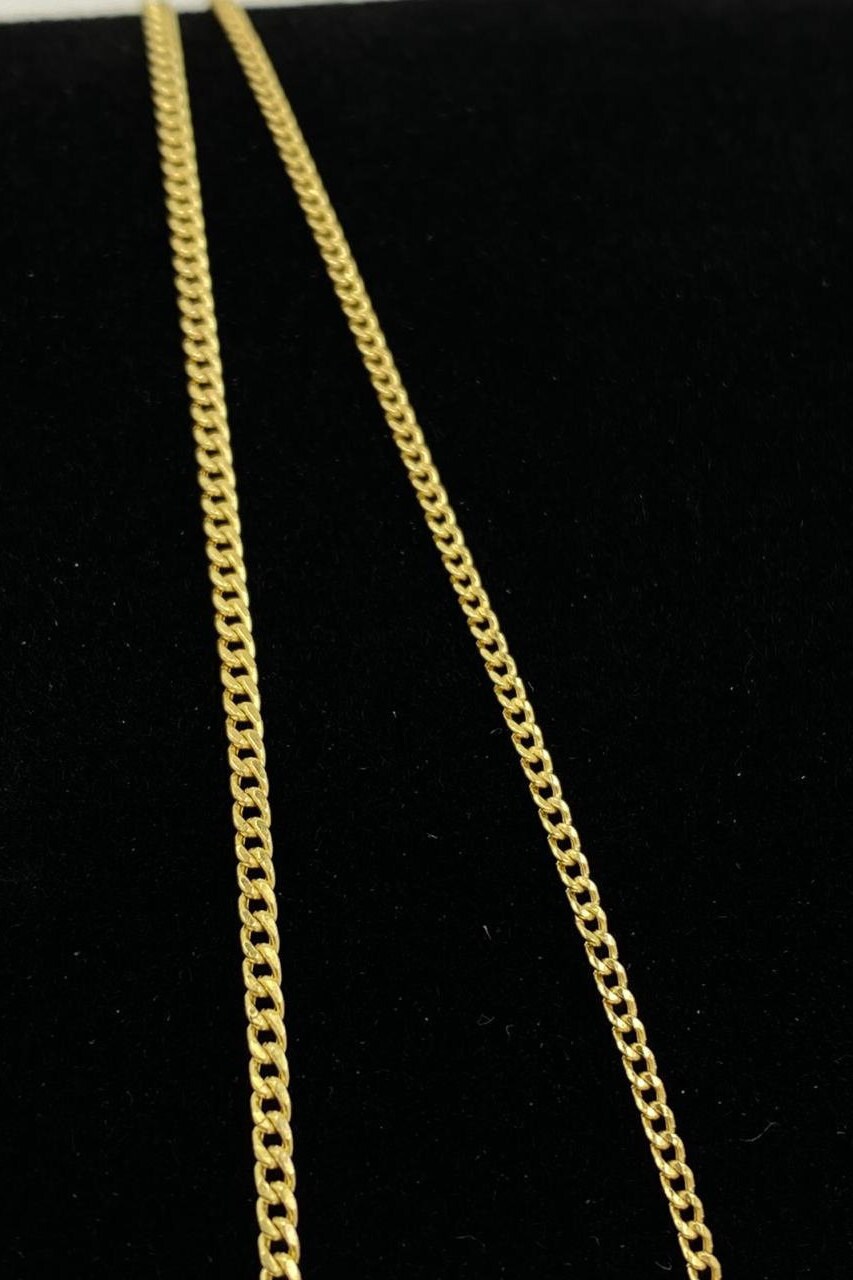 Solid 10K Goldmini Miami Cuban Chain Size 1.4mm and 1.8mm - Etsy