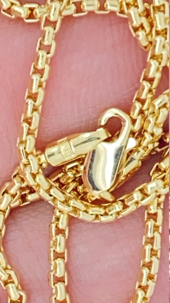 Solid 18K Gold Box Chain Ladies 18K 