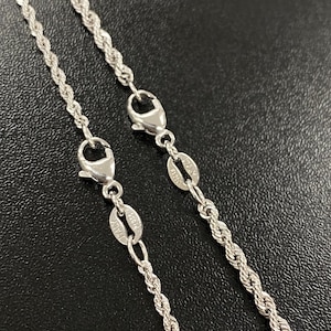 Collana A Catena A Corda A Taglio Diamantato In Argento Sterling