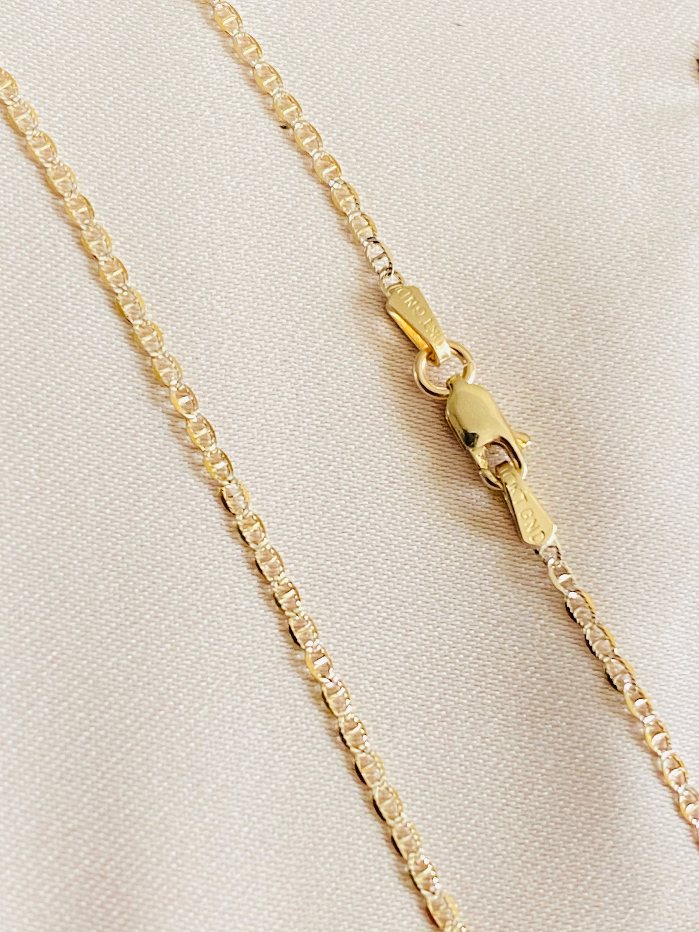 Solid 10K Gold Shiny Diacut Mariner Box Rope Chain Necklace -  Sweden