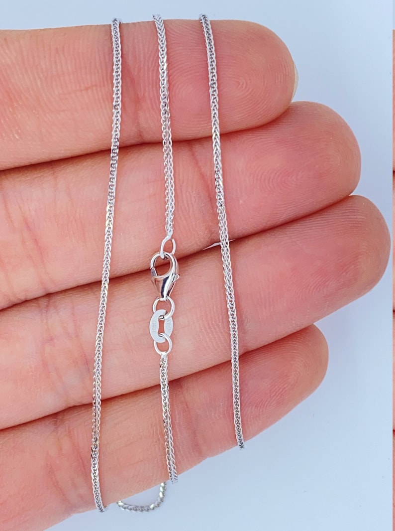 Solid 18K Gold Chain, Genuine Solid 18K Gold Wheat Cable Chain Diamond Cut, 18K Rose Gold Chain, 18K White Gold Chain, image 4