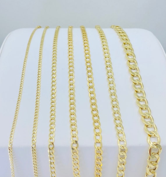Catena Oro 14K Cubano Collana Maglia Cubana In Oro Giallo 14K Solido - Spessore 1.5-12 Mm, Lunghezza 16-30 Pollici, Made In Italy Catena Curb Link Oro - Foto 11
