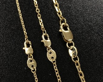 14 Karat Gelbgold, 1 Mm, Massive Kabelkette, Schmuck, Geschenke Für