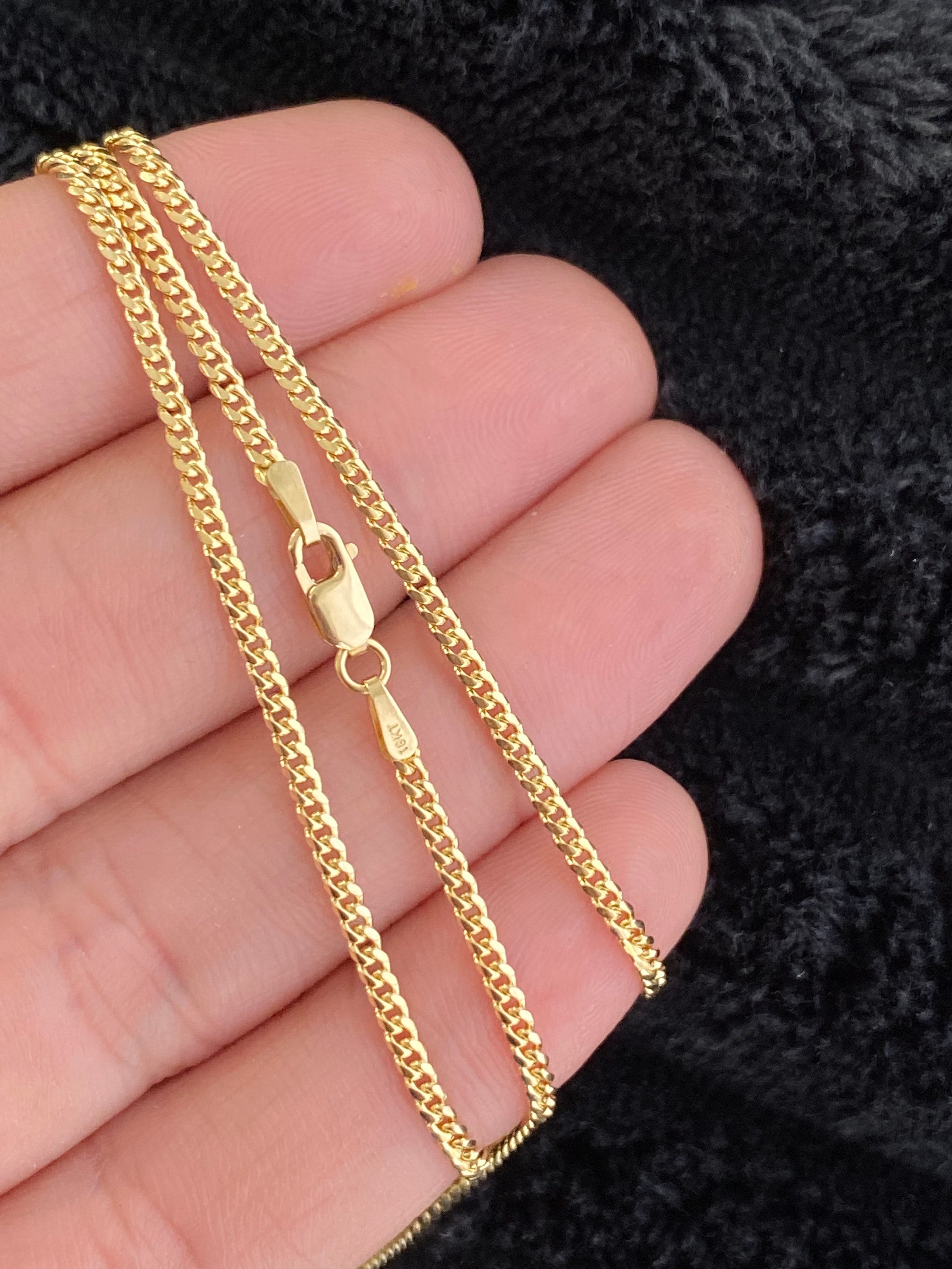 18金 18k ネックレス 50cm キューバン マイアミ カット2mm 18Kゴールド