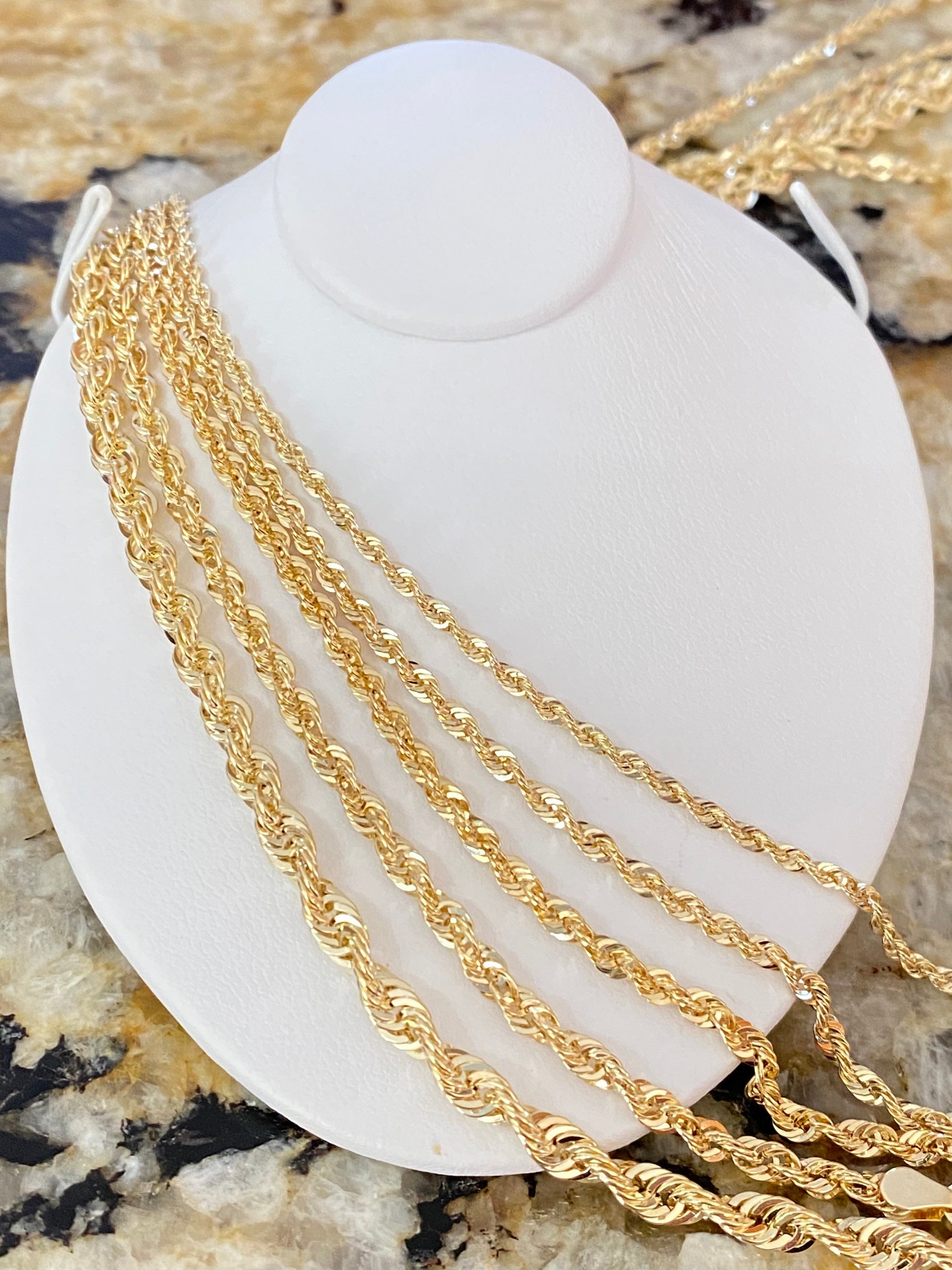 Real 10K Gold Rope Chain Gold Rope Necklace 1.5mm 2mm 3mm 16in Etsy