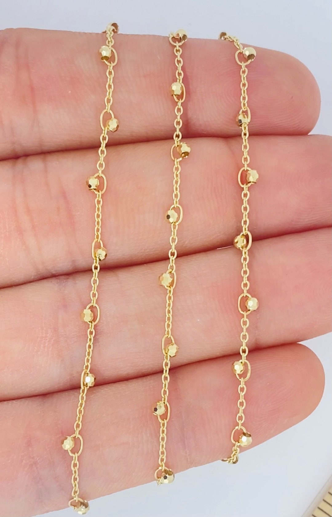 Glitter ゴールド チェーン 60cm 14mm Sparkle Rock Link Chain Necklace - Gold Sparkle Chain