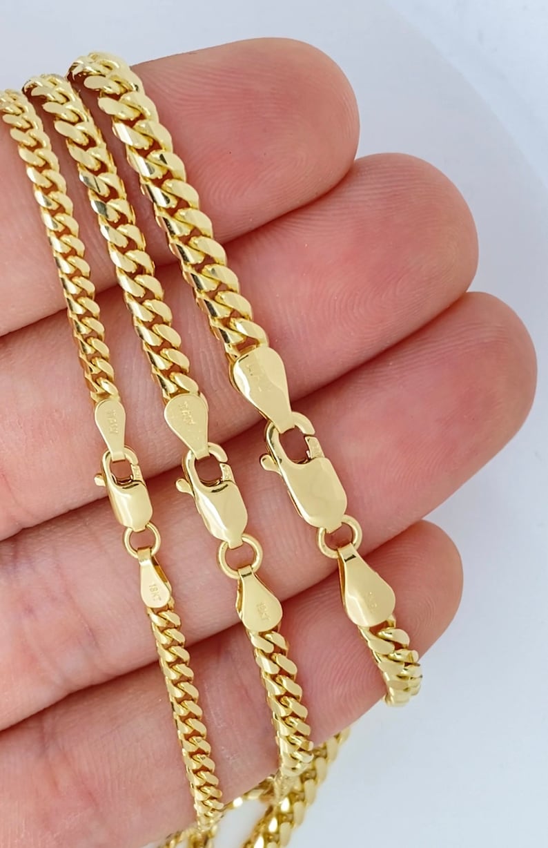 Solid 18K Gold Miami Cuban Chain, Made In Italy, Highest Quality Available for Cuban Chains, Men 18K Gold Chains, 18K 750 Gold Cuban Chain image 7