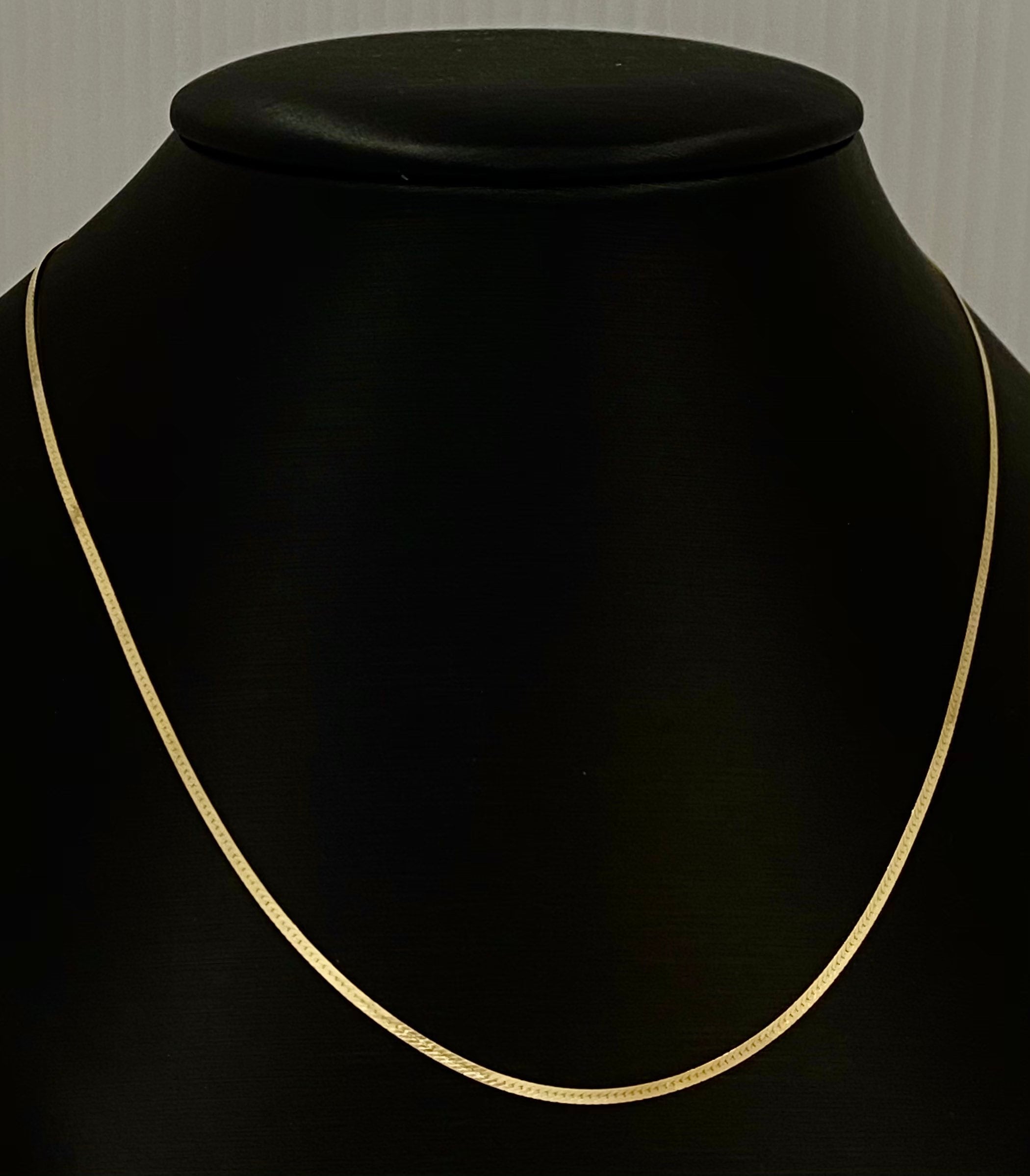 10K Solid Gold Herringbone Italian Chain Necklace 1.25mm Etsy