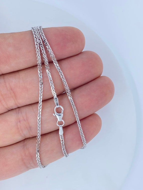 Spiga French Wheat Chain Necklace 2.5mm Wide Sterling Silver Spiga French Wheat Chain Necklace 2.5mm Wide Sterling Silver