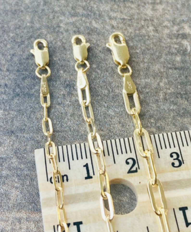 Solid 10K Gold Paperclip Bracelet Charm Bracelet 6inch 7inch Etsy