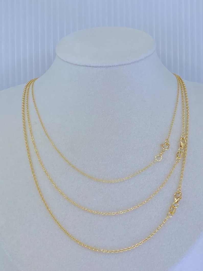 Solid 18K Gold Cable Rolo Chain, Ladies 18KT Gold ITALY Plain Oval ...